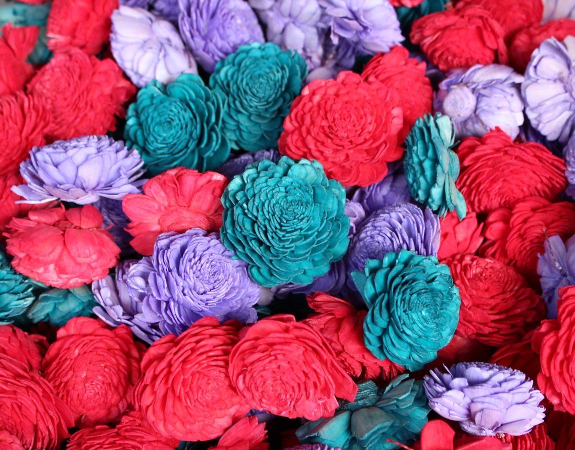 Sola Wood Flowers - 60 Sola Dalia Flowers Bundle (Colored)