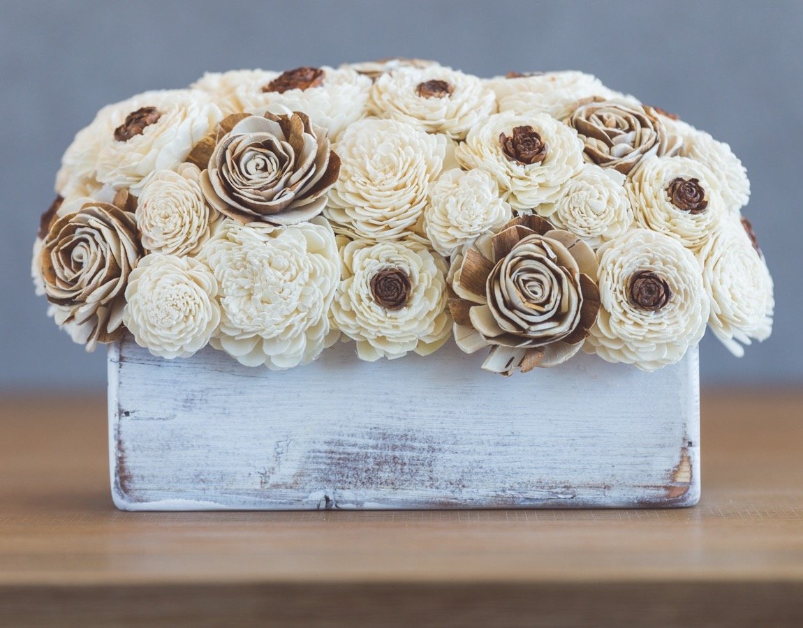 Sola Wood Flower Centerpiece - Cedarwood Centerpiece