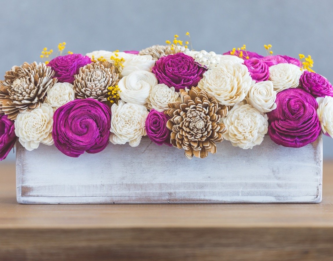 Sola Wood Flower Centerpiece - Crème de la Crème Centerpiece