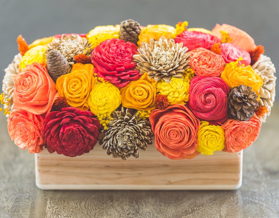 Sola Wood Flower Centerpiece - Fall Centerpiece