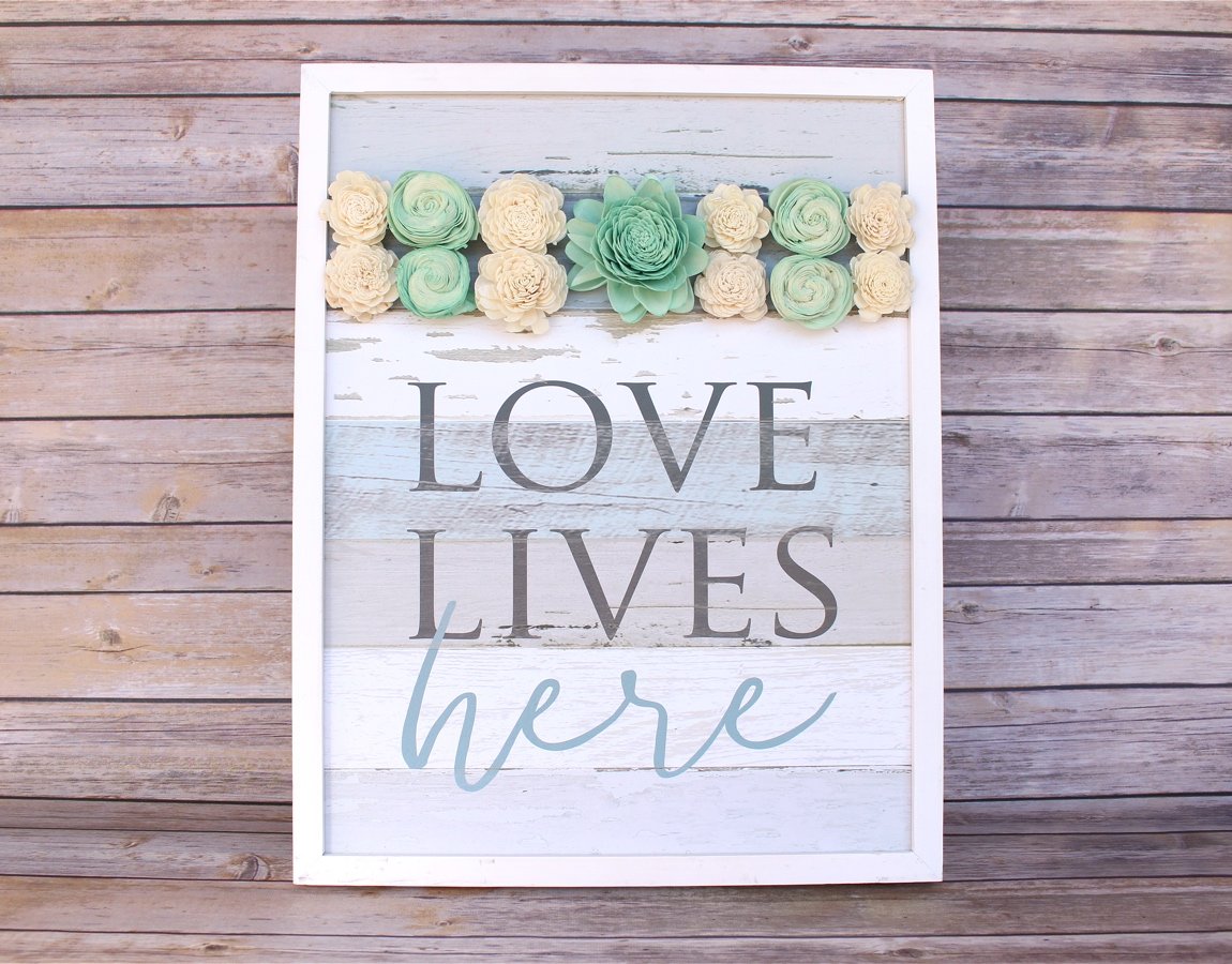"Love Lives Here" Wood Sign