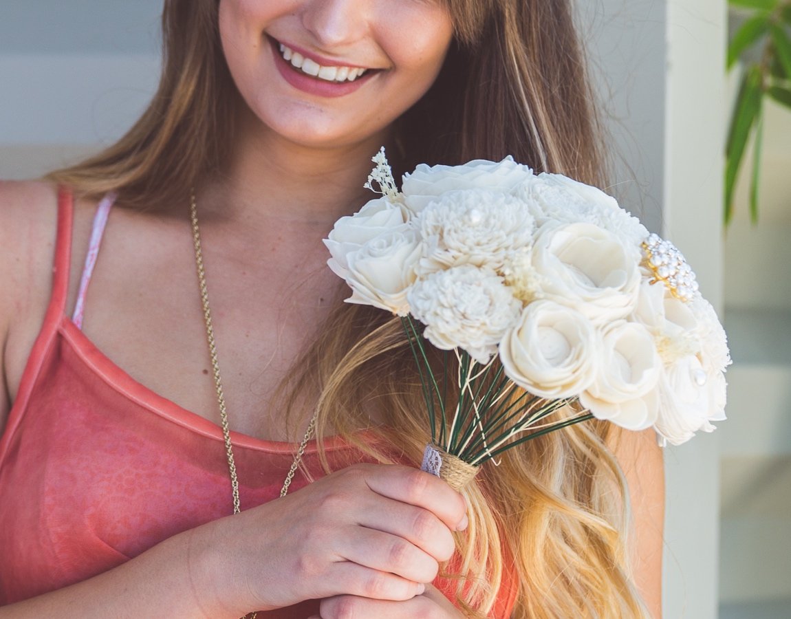 Sola Wood Flower Bouquets - Taj Mahal